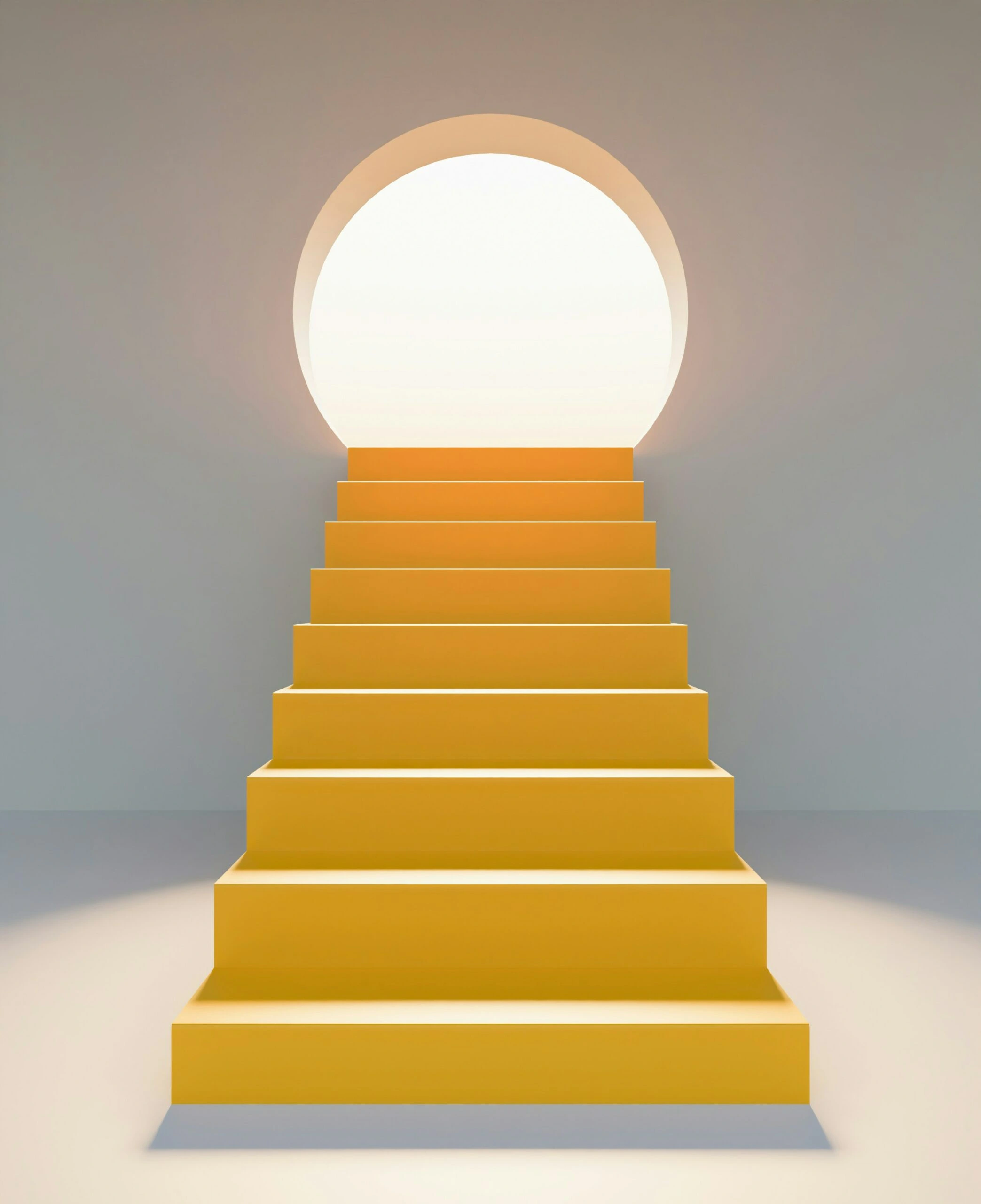 Escalier jaune symbolisant une progression
