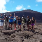 Groupe d’étudiants en immersion linguistique au volcan de La Réunion